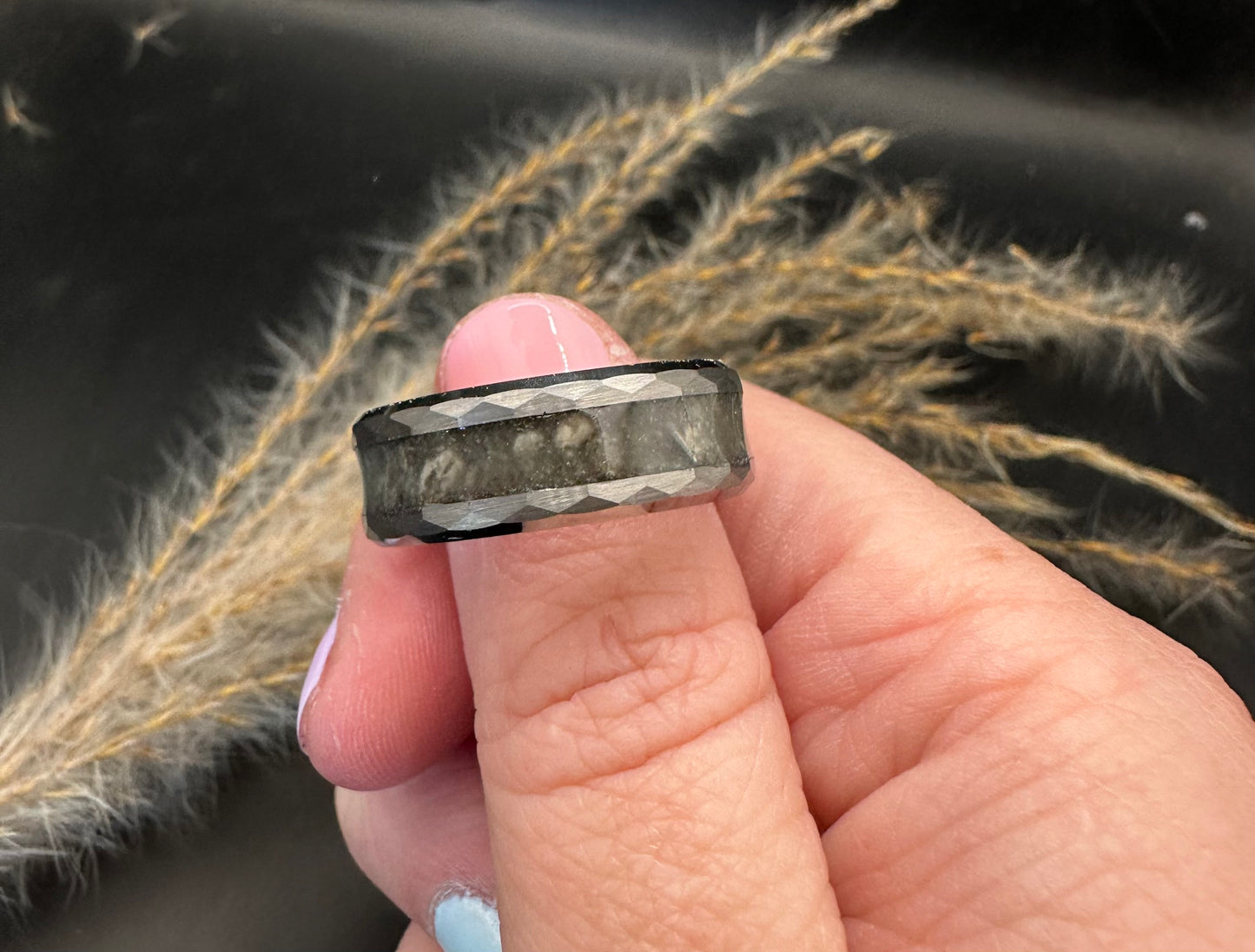 Hammered Tungsten Ring