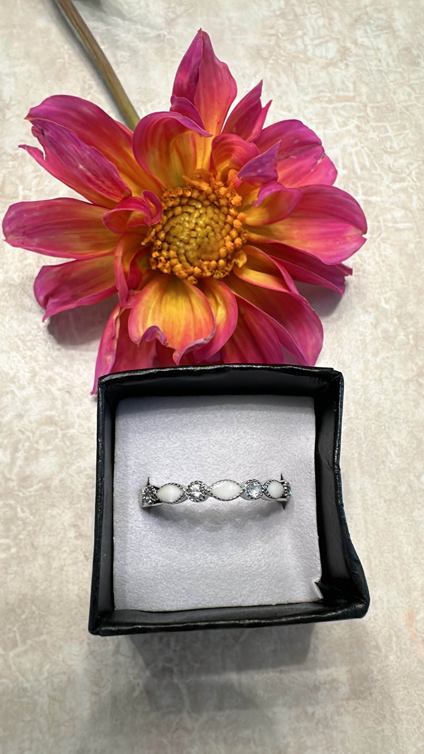 Half Birthstone Band Ring