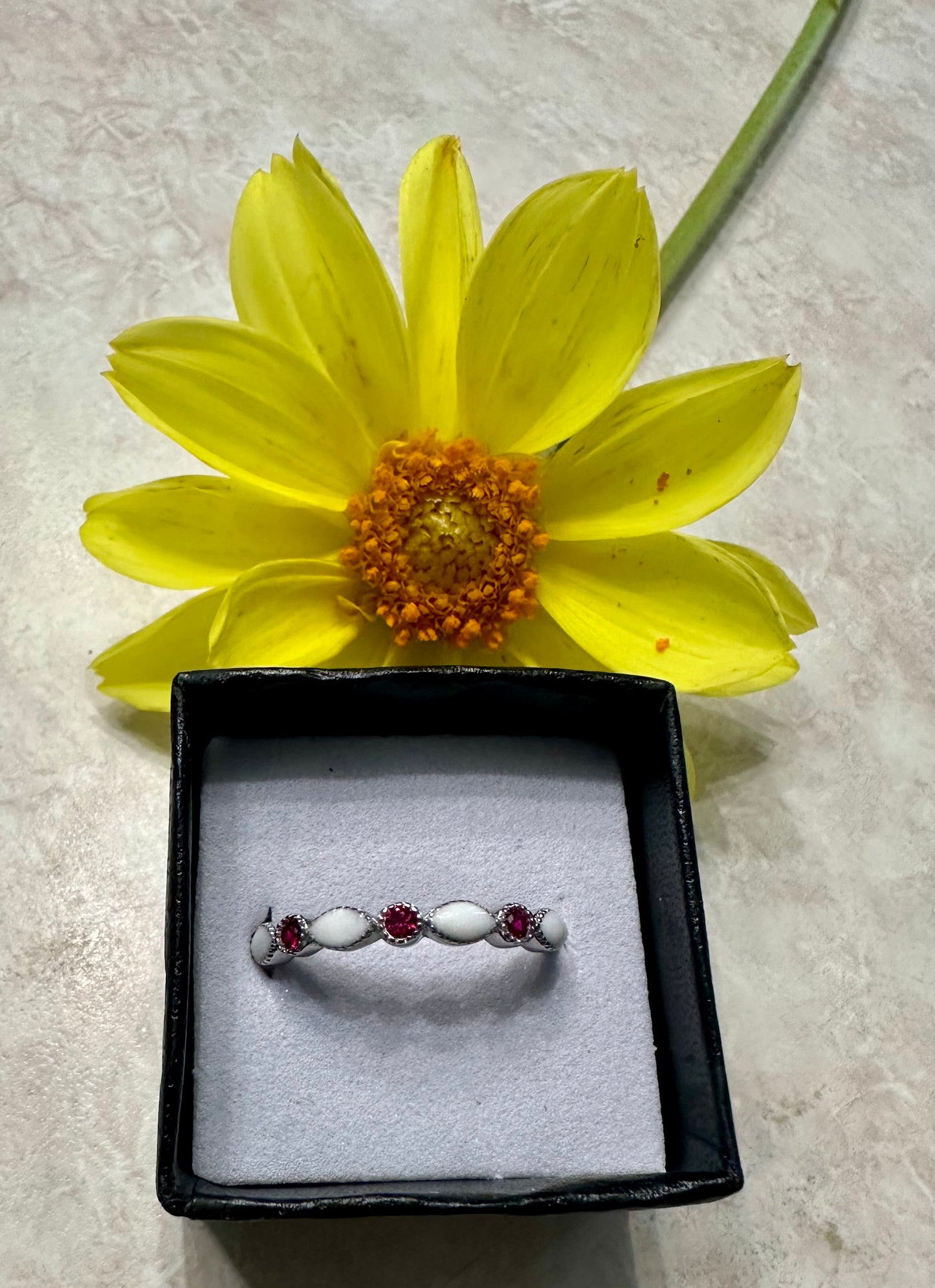 Half Birthstone Band Ring