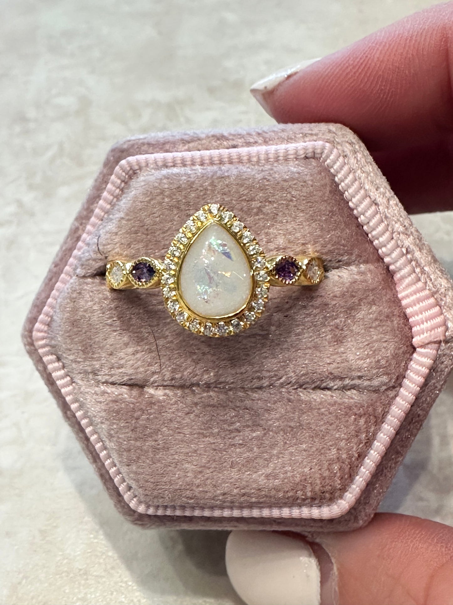 Pear Birthstone Ring
