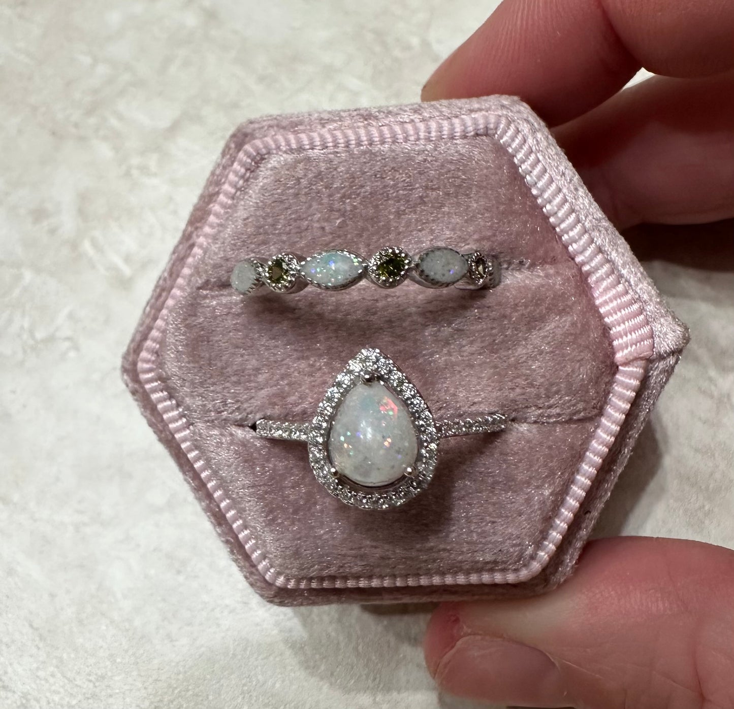 Pear Ring with Birthstones
